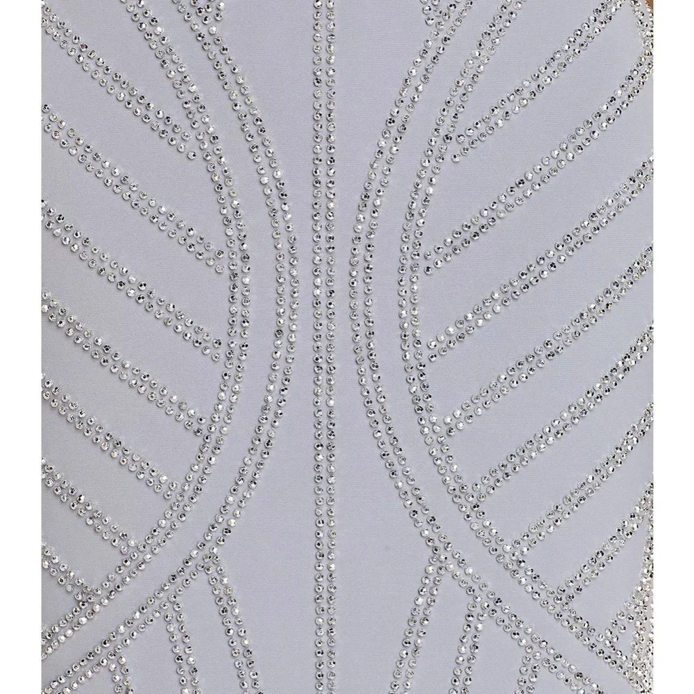 AQUA Embellished Column Gown - 100% Exclusive silver size 4 New - Picture 7 of 16